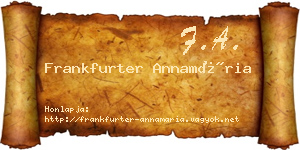 Frankfurter Annamária névjegykártya